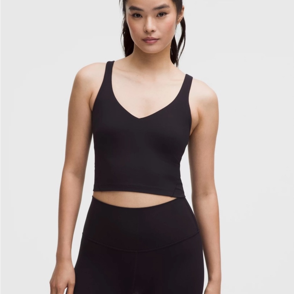 Lululemon Black Align Cropped Tank Top, size 8 